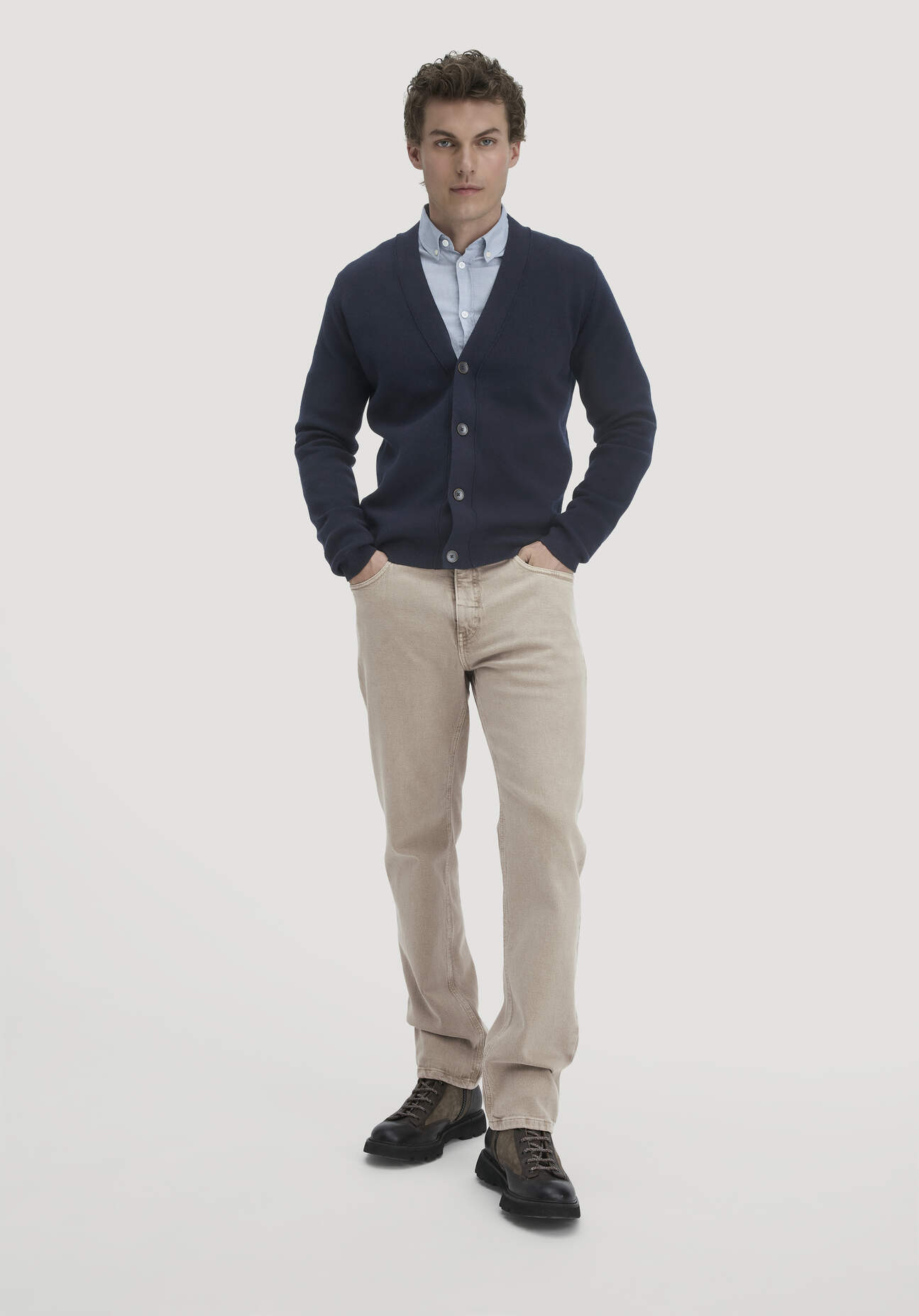 hessnatur Herren Jeans BEN Regular Straight aus Bio-Denim mit Hanf - beige Grösse34/32