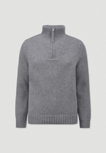 Knit Troyer Regular BETTER RECYCLING made from pure organic merino wool - 4