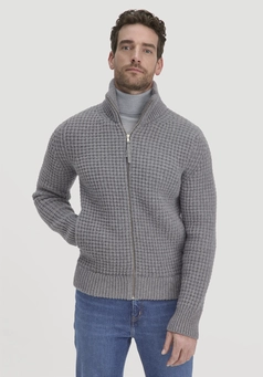 Relaxed knit jacket BETTER RECYCLING made from pure organic merino wool