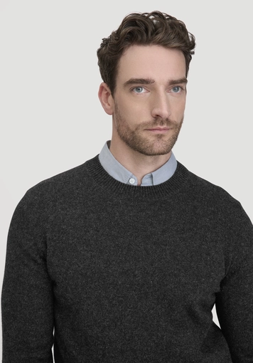 Regular knit sweater made of organic merino wool with organic cotton - 3