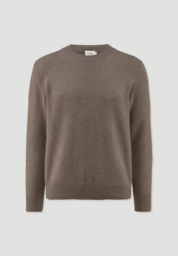 Regular knit sweater made of organic merino wool with organic cotton