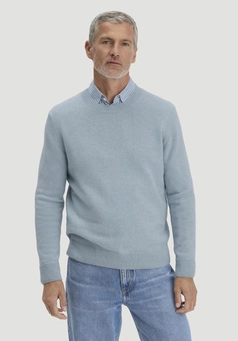 Regular knit sweater made of organic merino wool with organic cotton
