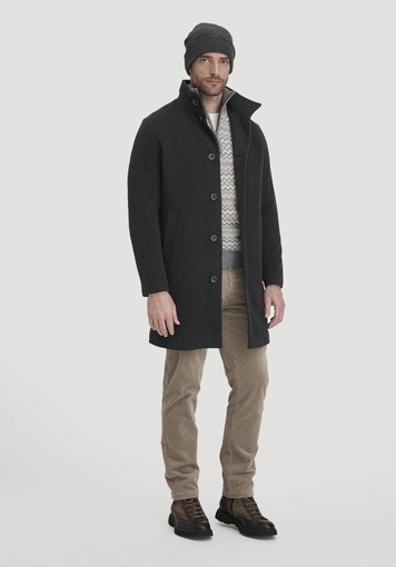 Regular wool coat made of pure organic virgin wool - 1