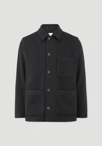 Regular wool jacket made from pure organic merino wool