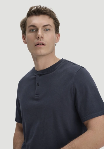 Heavy Jersey Henley Shirt Relaxed aus reiner Bio-Baumwolle - 3