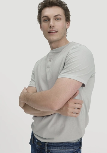 Heavy Jersey Henley Shirt Relaxed aus reiner Bio-Baumwolle - 3
