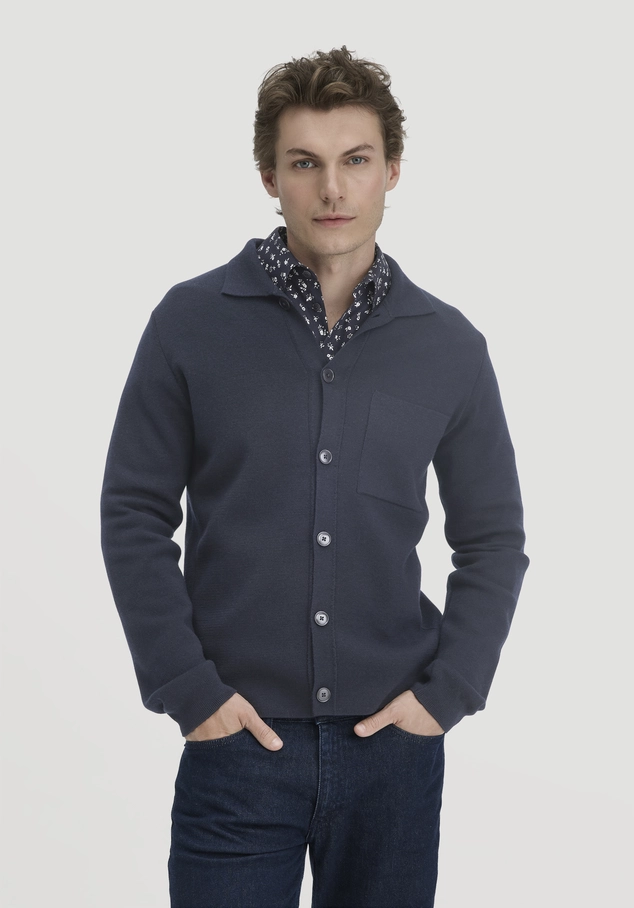 Milano Knit Jacket Regular made of organic merino wool and organic cotton