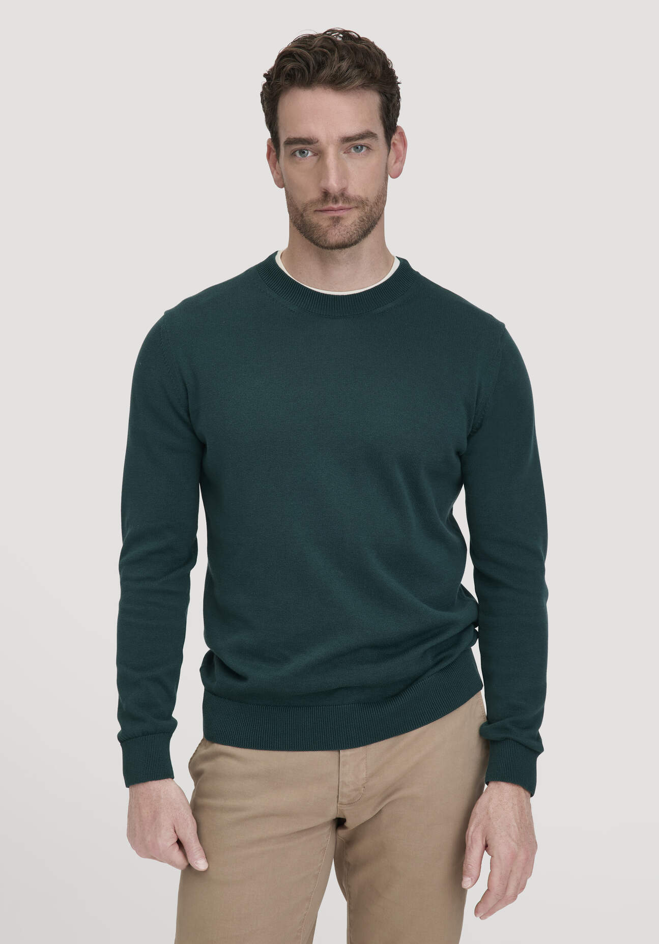 hessnatur Herren Strick Pullover Regular aus Bio-Baumwolle - grün Größe XL