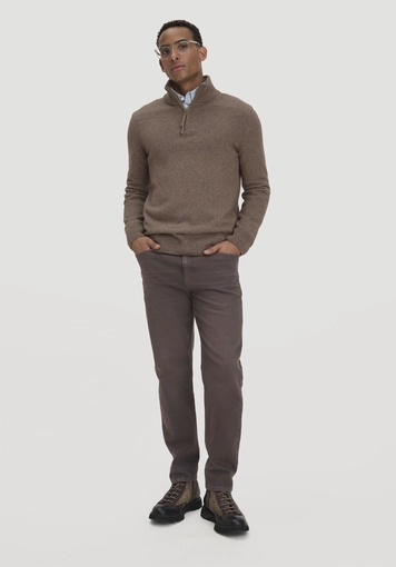 Knitted Troyer Regular made of organic merino wool with organic cotton - 1