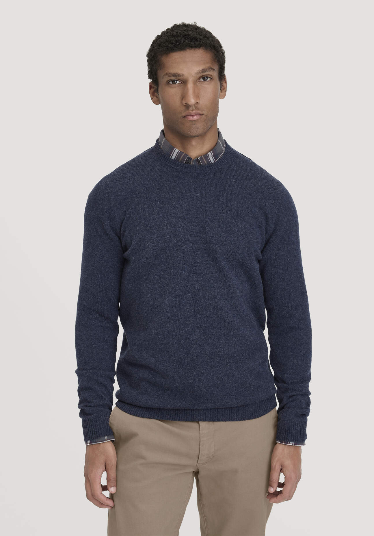 hessnatur Herren Strick Pullover Regular aus Bio-Merinowolle mit Kaschmir - blau Größe XL