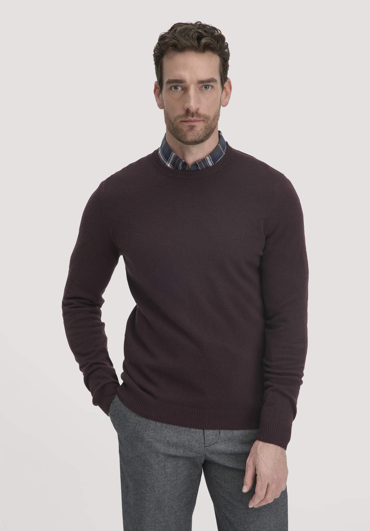 hessnatur Herren Strick Pullover Regular aus Bio-Merinowolle mit Kaschmir - braun Größe XL