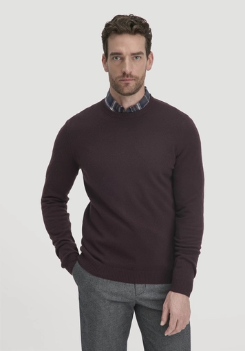 Regular knit sweater made of organic merino wool with cashmere - 0