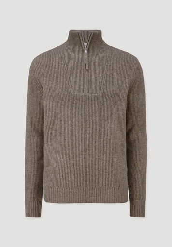 Knitted Troyer Regular made of yak and virgin wool Knitted Troyer Regular made of yak and virgin wool