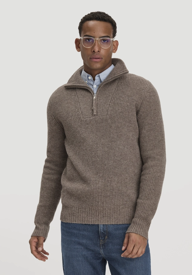 Knitted Troyer Regular made of yak and virgin wool