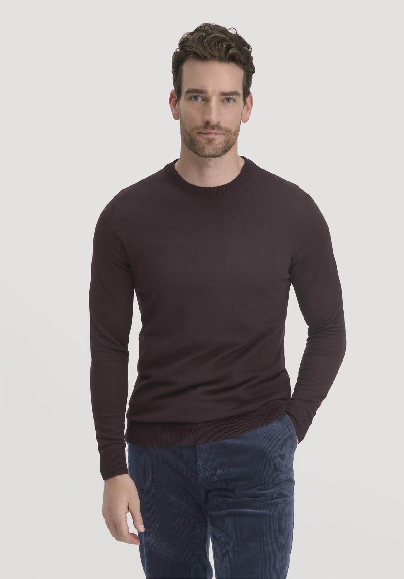hessnatur Herren Strick Pullover Regular aus Bio-Merinowolle - braun Größe XXL