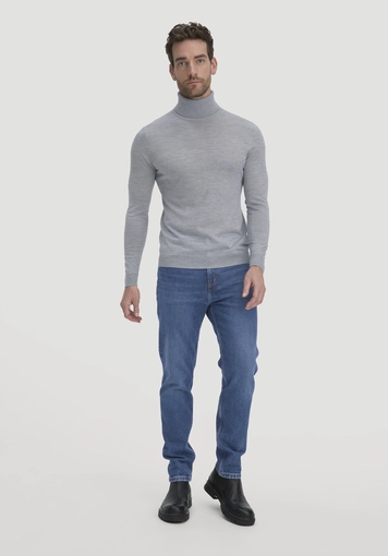 Strick Rollkragen Pullover Regular aus reiner Bio-Merinowolle - 1