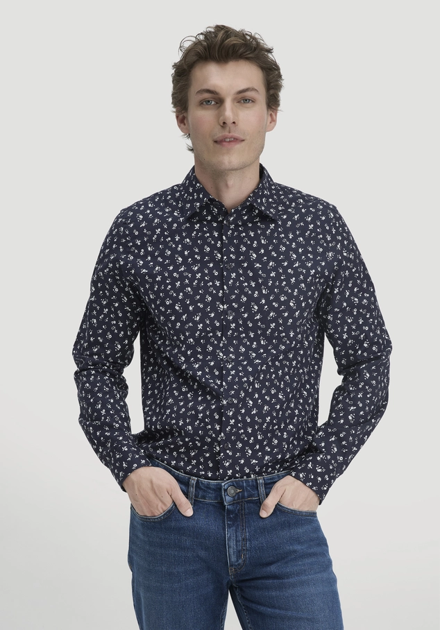 Print Hemd Regular aus reiner Bio-Baumwolle