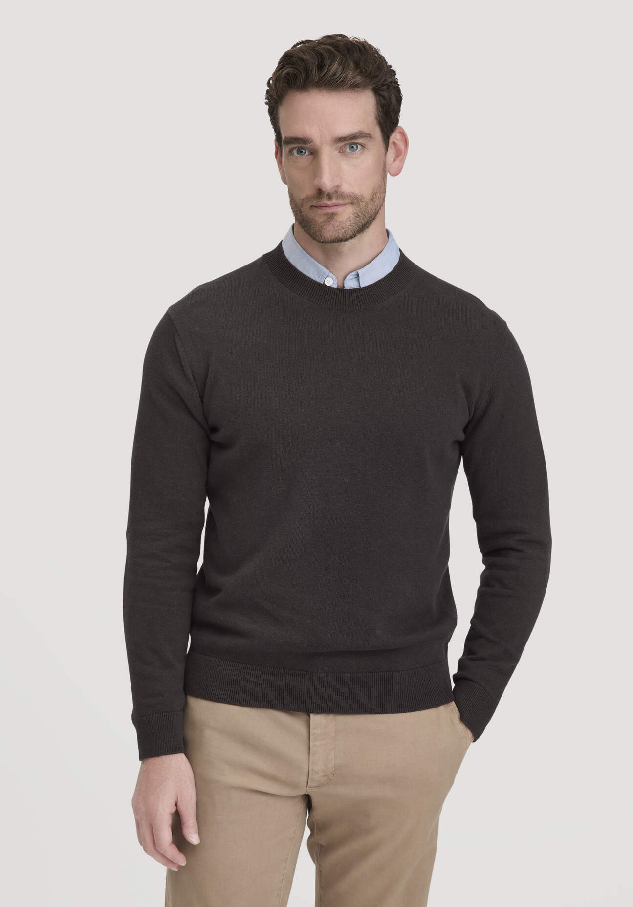 Thumbnail - hessnatur Herren Strick Pullover Regular aus Bio-Baumwolle - braun - Größe XXL