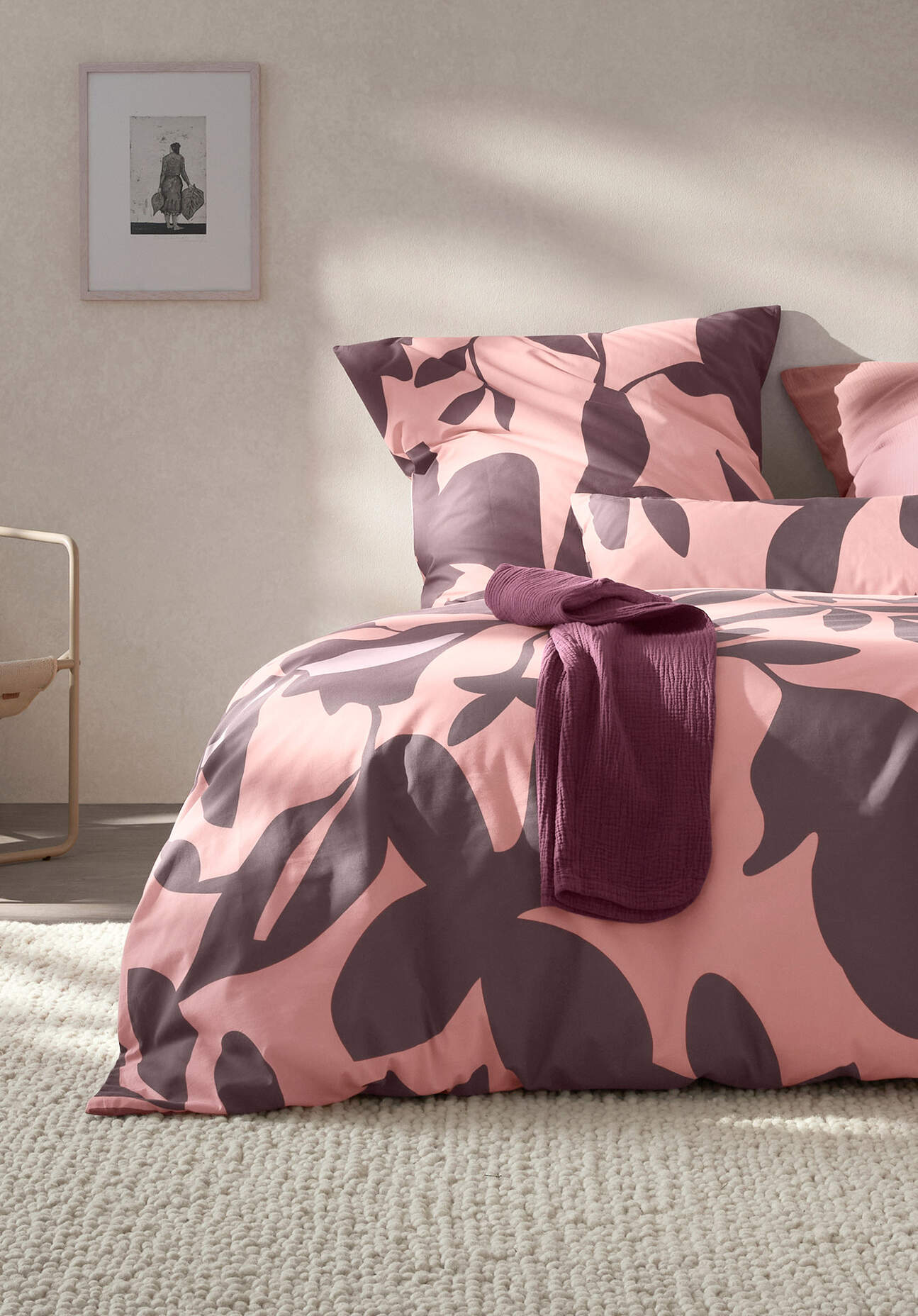 hessnatur Renforcé Bettwäsche Set LEVI aus Bio-Baumwolle - lila - Größe 135 günstig online kaufen