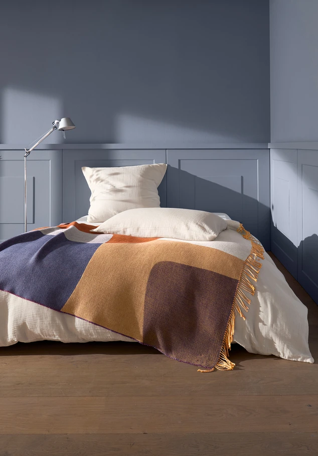 Lambswool Mix Plaid LUNA aus Bio-Schurwolle und Bio-Baumwolle
