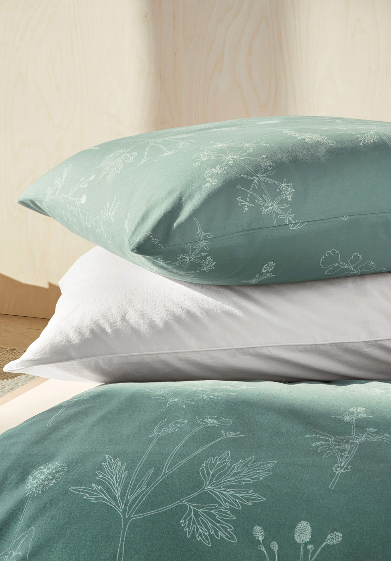 hessnatur Renforcé Bettwäsche-Set LONNO aus Bio-Baumwolle - grün - Größe 15 günstig online kaufen