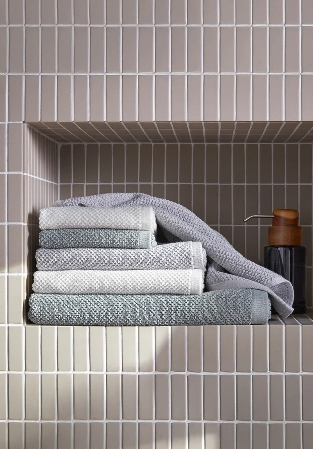 Frottier-Handtuch mit Struktur aus reiner Bio-Baumwolle