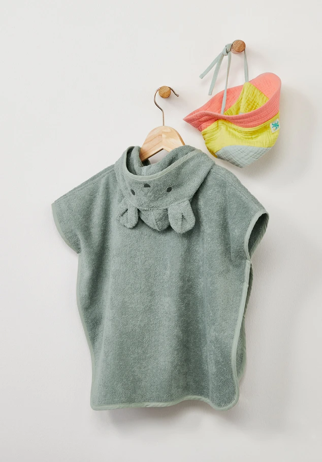 Frottee Poncho aus reiner Bio-Baumwolle