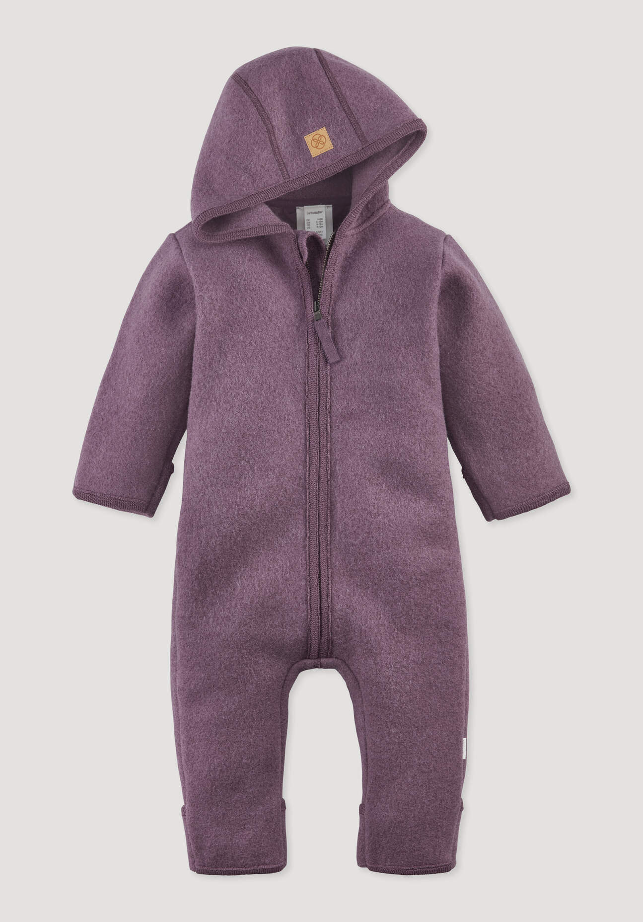 hessnatur Baby Walkoverall aus Bio-Merinowolle - lila Größe 50/56