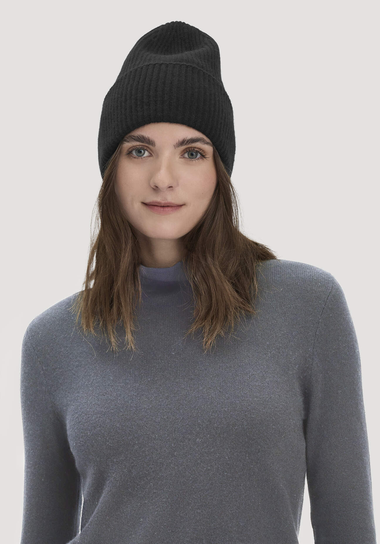 hessnatur Unisexaccessoires FTC × HESSNATUR Mütze aus Cashmere - schwarz Größe 1size