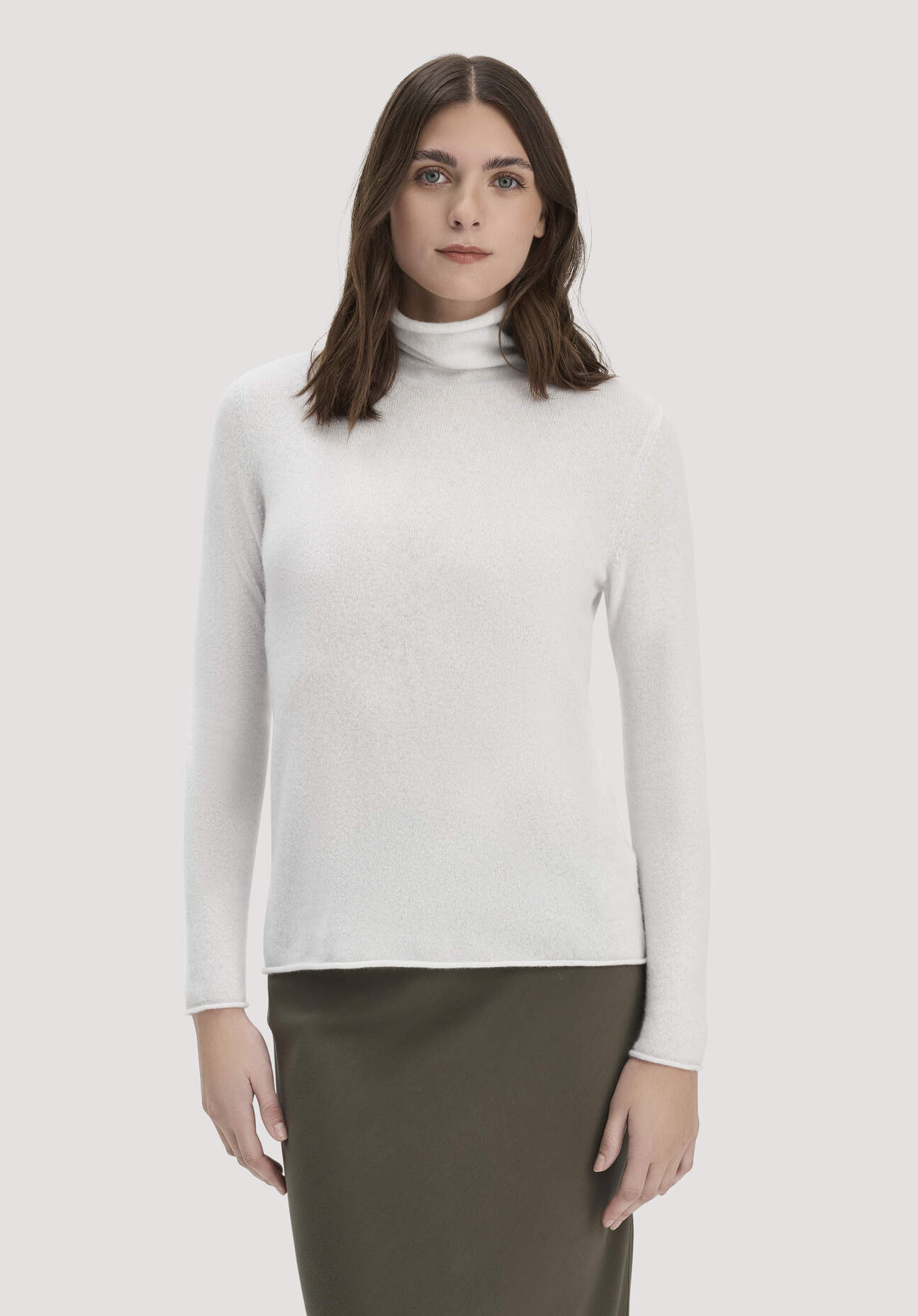 hessnatur Damen FTC × HESSNATUR Rollkragen Pullover Regular aus Cashmere - beige Größe M