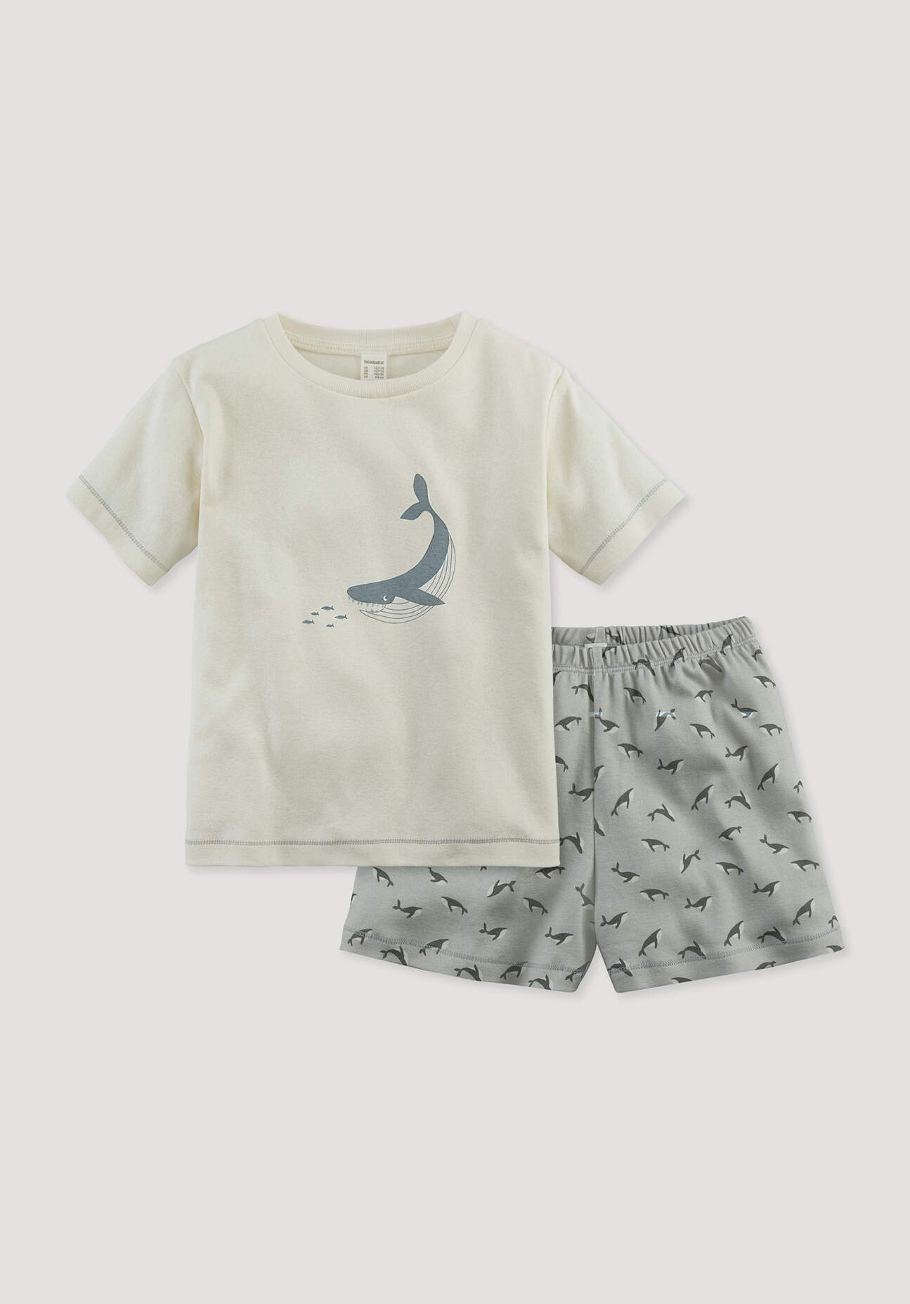 hessnatur Kinder Pyjama Regular aus Bio-Baumwolle - grau Größe 134/140