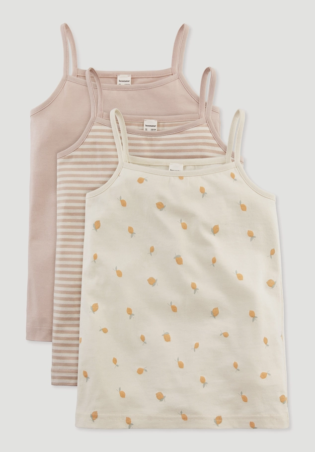 Girls' undershirt in a 3-pack made of organic cotton