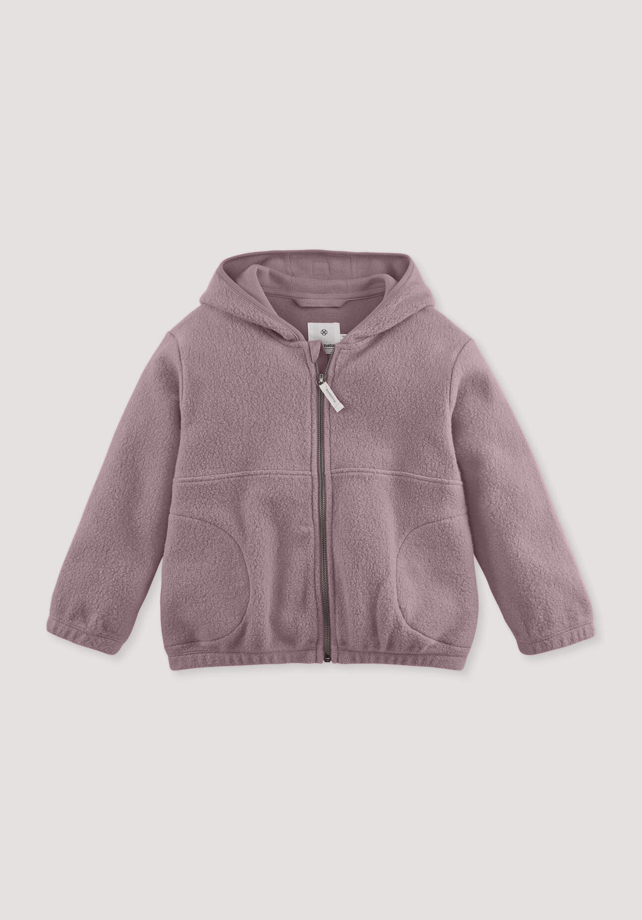 hessnatur Kinder Fleece Jacke aus Bio-Baumwolle - lila Größe 122/128