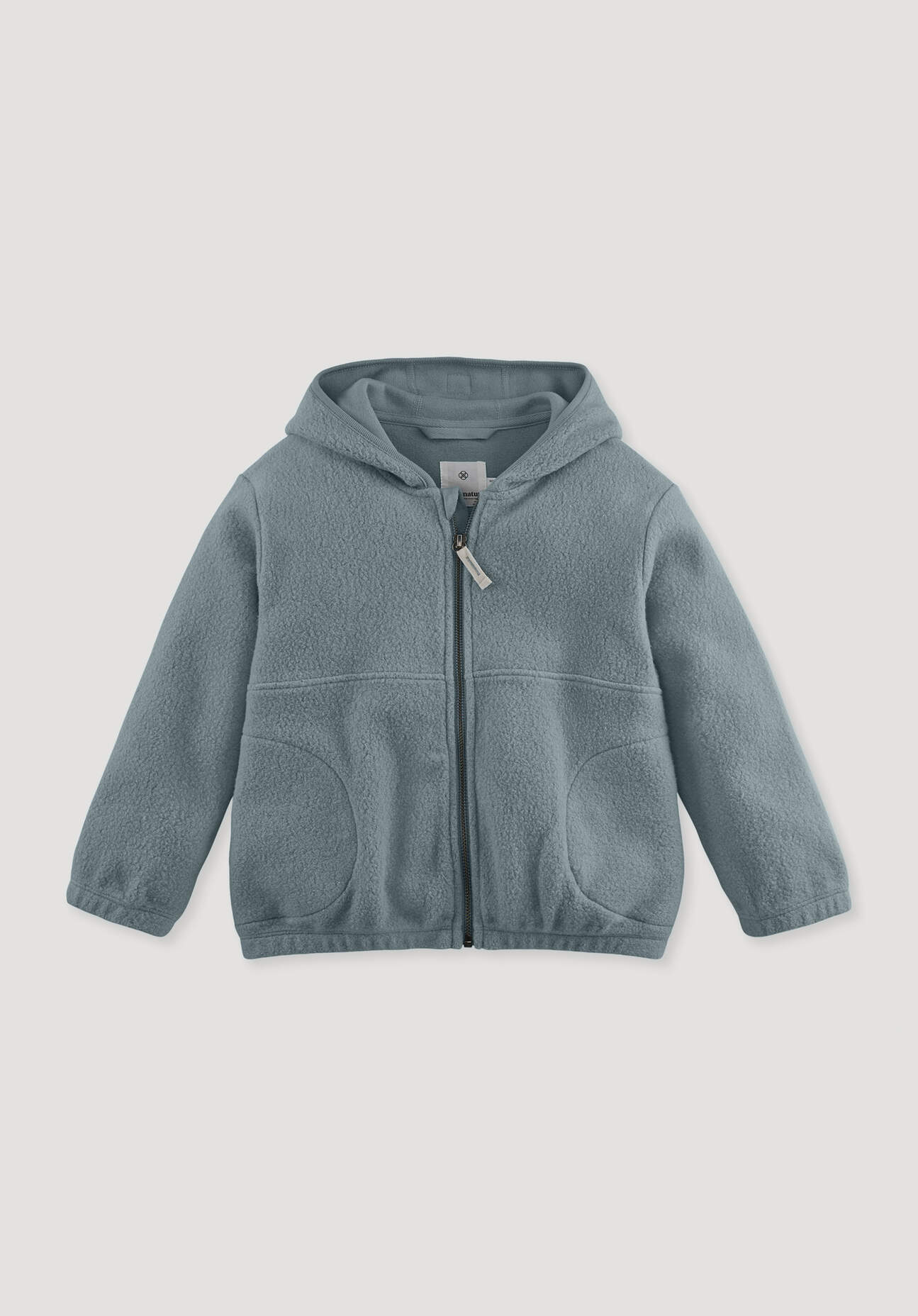 hessnatur Kinder Fleece Jacke aus Bio-Baumwolle - blau Grösse110/116