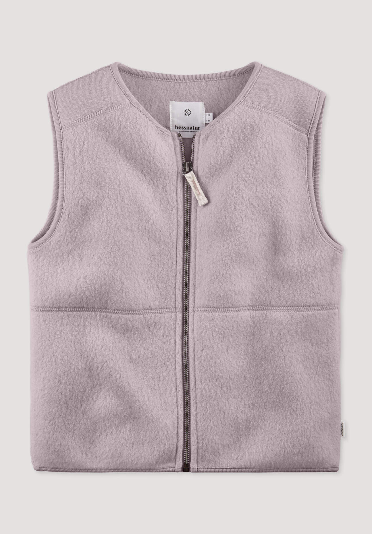 hessnatur Kinder Fleece Weste aus Bio-Baumwolle - rosa Größe 122/128