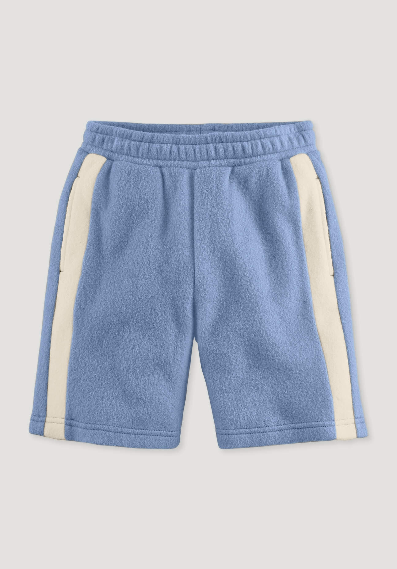 hessnatur Kinder Fleece Shorts aus Bio-Baumwolle - blau Größe 110/116