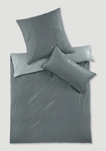 Satin reversible bed linen set made of pure organic cotton - 1