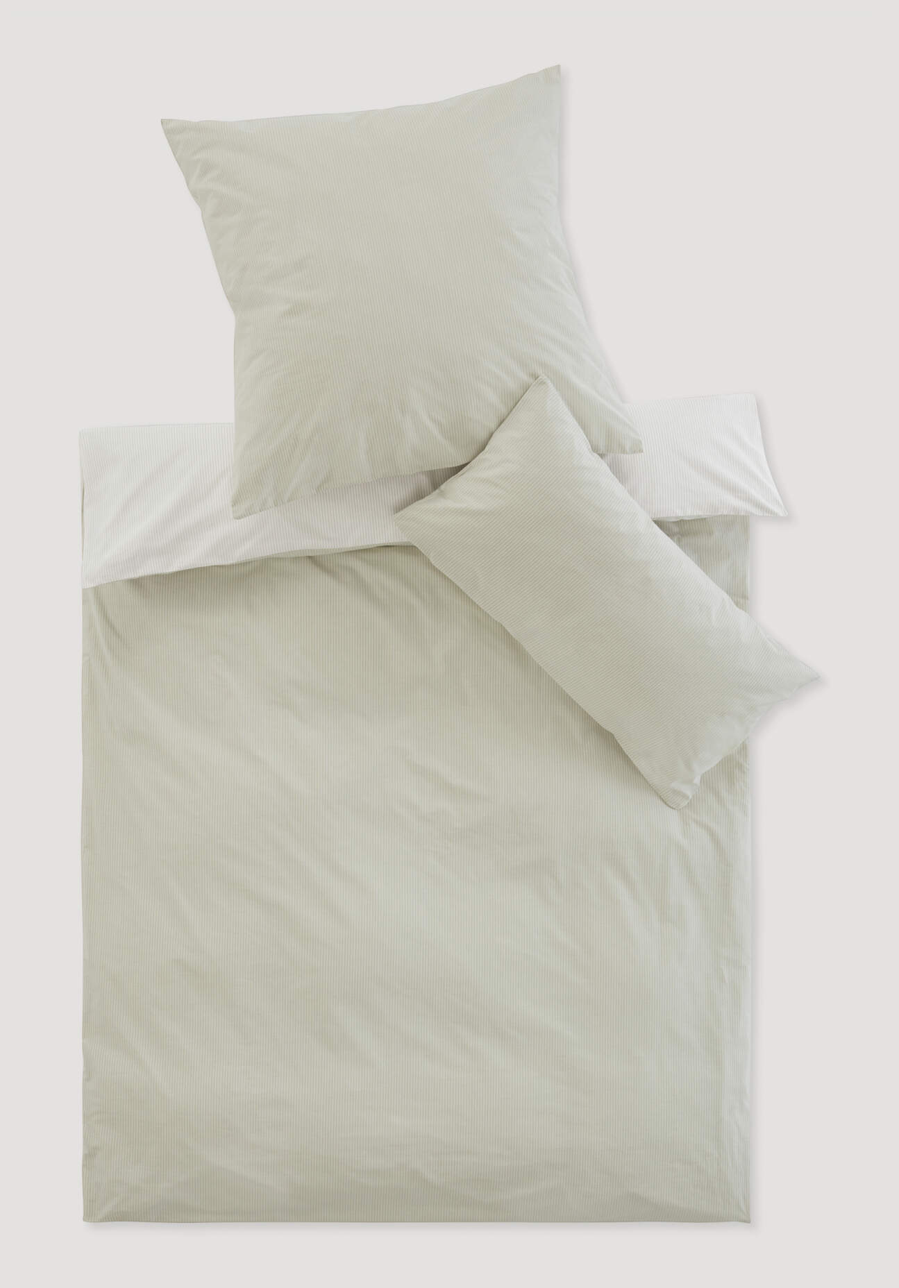 hessnatur Perkal Wende-Bettwäsche-Set PIET aus Bio-Baumwolle - grün - Größe günstig online kaufen