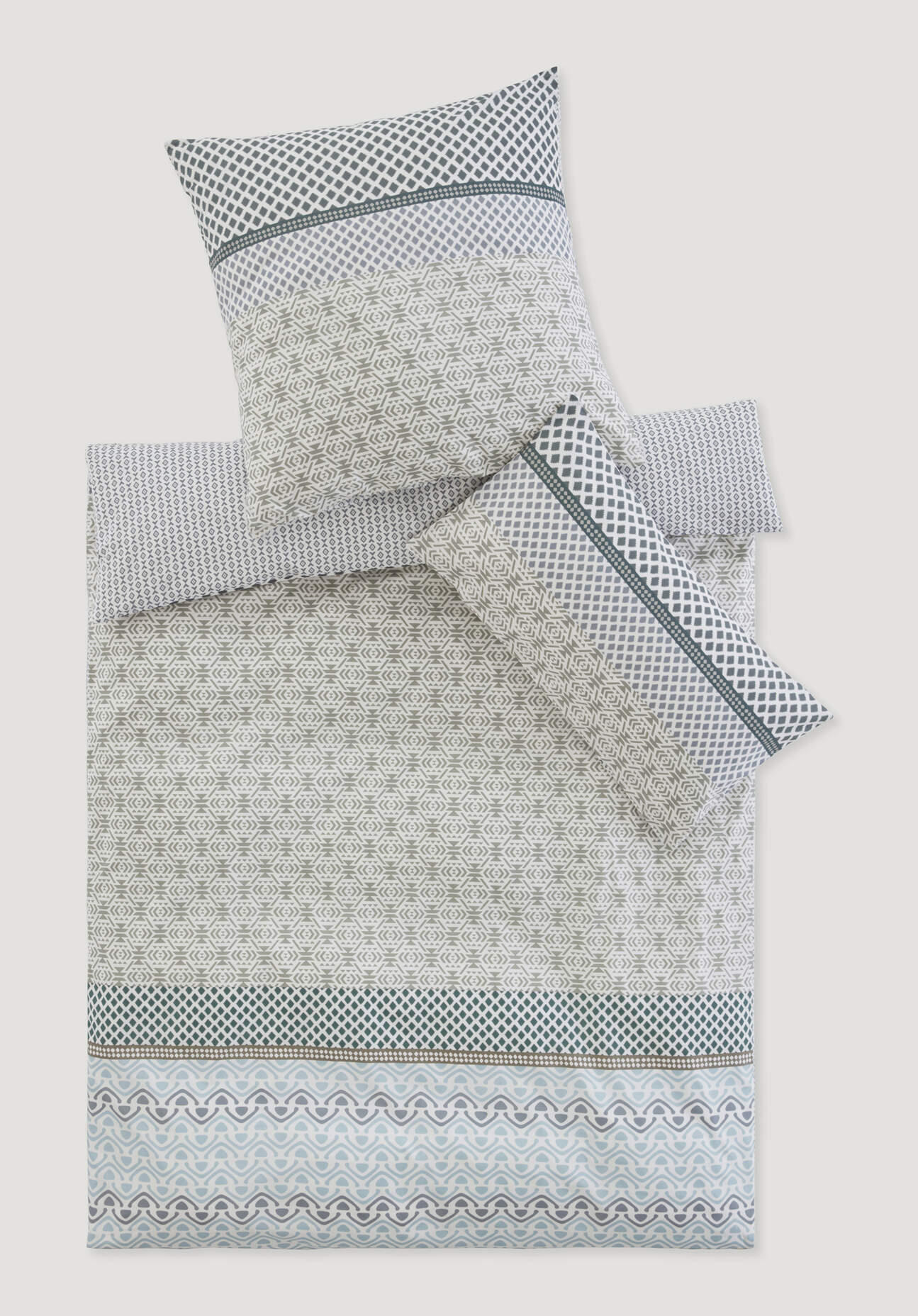 hessnatur Renforcé Wende-Bettwäsche-Set PARAISO aus Bio-Baumwolle - grau - günstig online kaufen