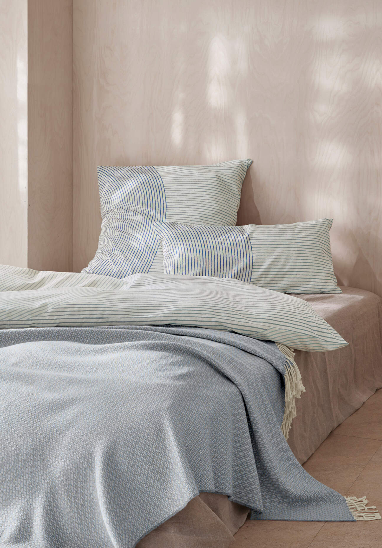 hessnatur Renforcé Bettwäsche Set ZEN aus Bio-Baumwolle - blau - Größe 135x günstig online kaufen