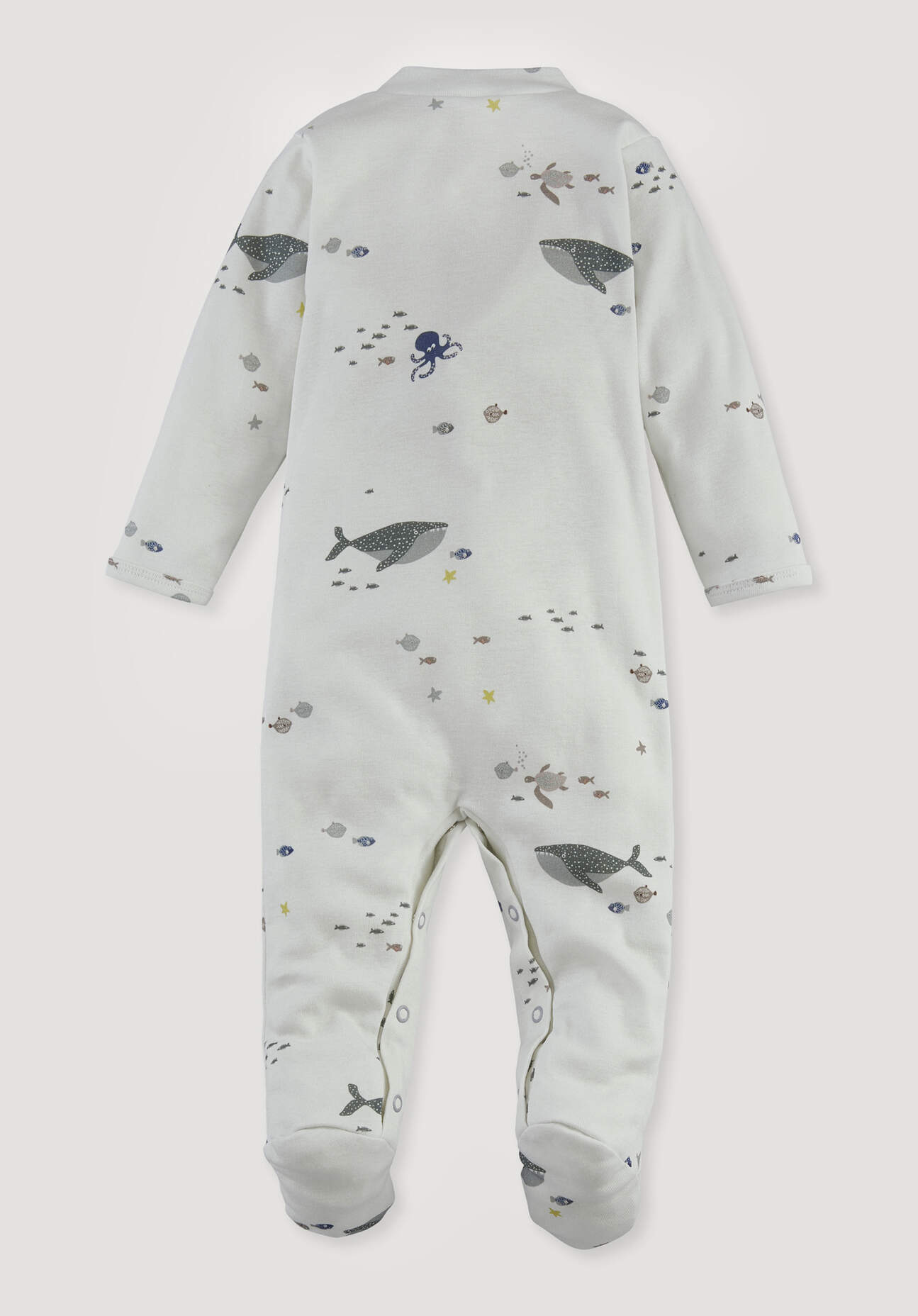 Thumbnail - hessnatur Baby Schlafoverall aus Bio-Baumwolle - grau - Größe 62/68