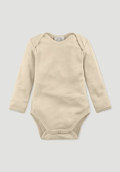 Long-sleeved bodysuit made of organic merino wool with silk