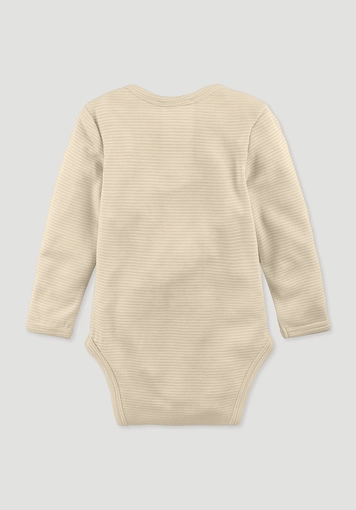 Long-sleeved bodysuit made of organic merino wool with silk - 1