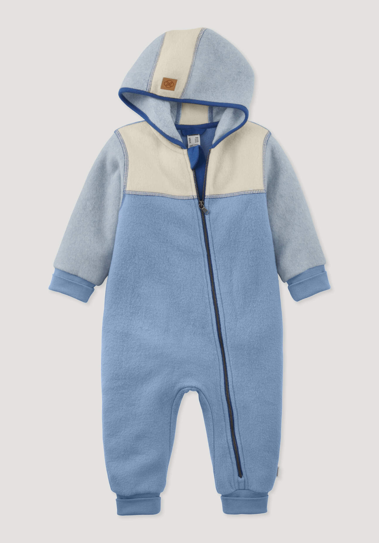 hessnatur Baby Softfleece Overall aus Bio-Baumwolle - blau Größe 62/68