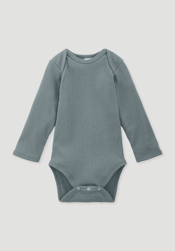 Long-sleeved bodysuit made of organic cotton with organic merino wool - 0