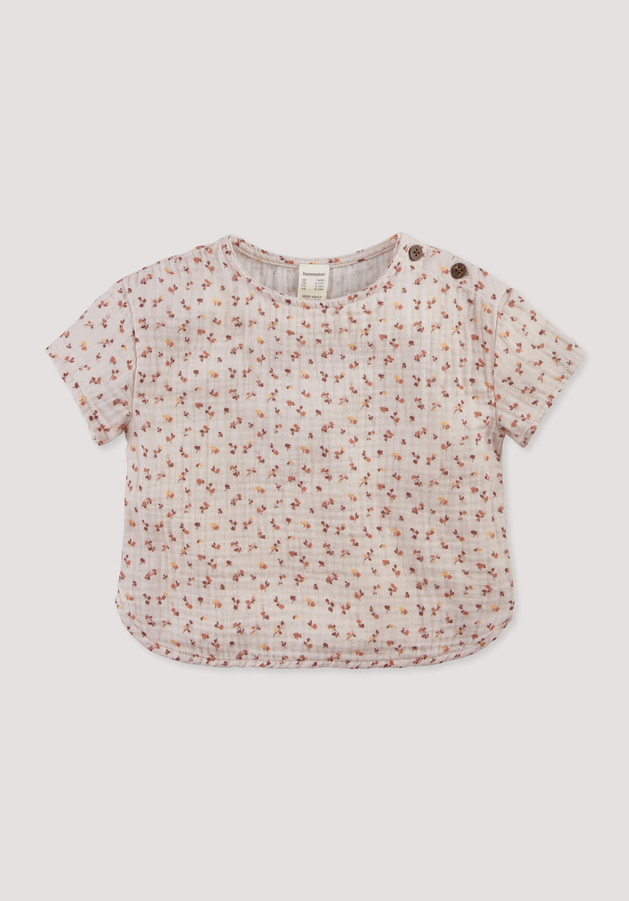 hessnatur Baby Musselin Shirt aus Bio-Baumwolle - orange Grösse50/56