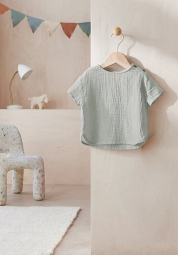 Musselin Shirt aus reiner Bio-Baumwolle - 0