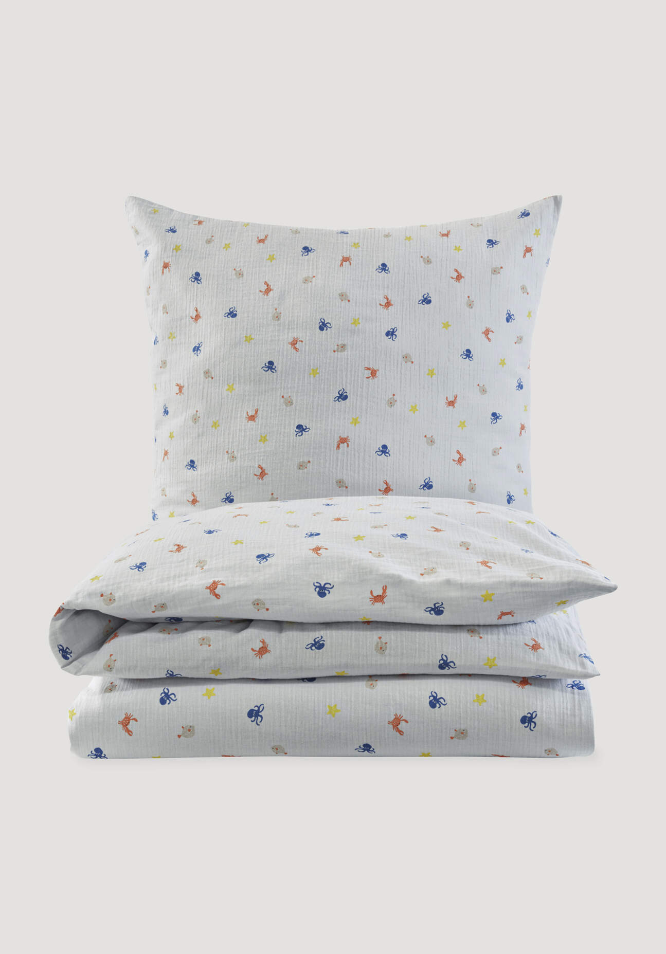 Thumbnail - hessnatur Baby Musselin Bettwäsche aus Bio-Baumwolle - blau - Größe 100x135 / 40x60 cm