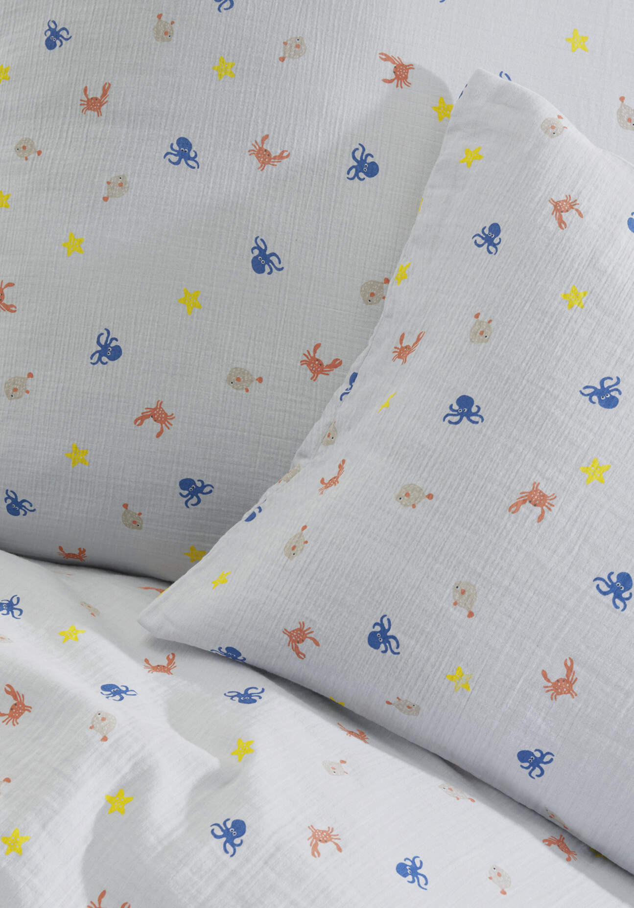 Thumbnail - hessnatur Baby Musselin Bettwäsche aus Bio-Baumwolle - blau - Größe 100x135 / 40x60 cm