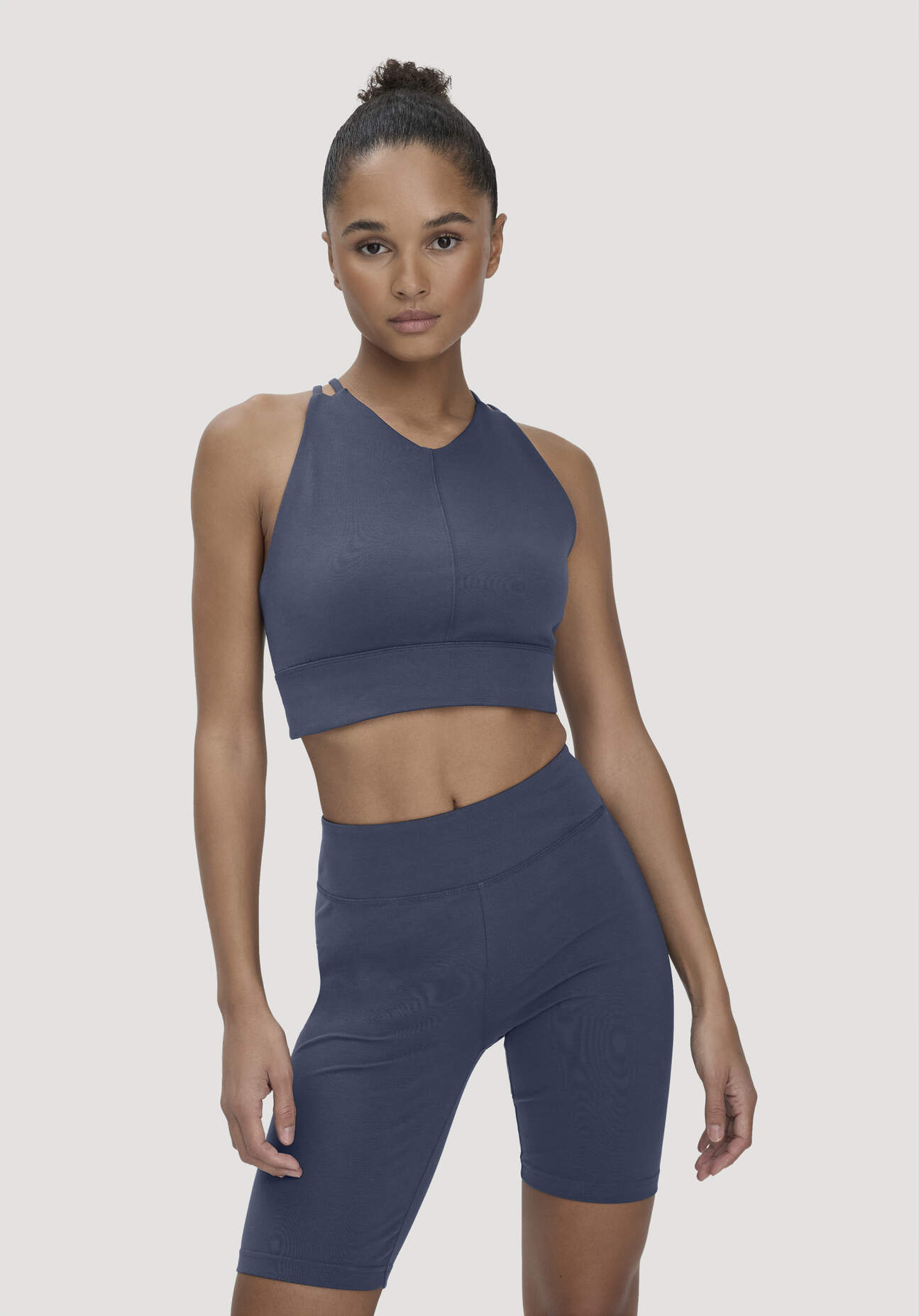 hessnatur Loungewear Bustier ACTIVE COMFORT aus Bio-Baumwolle - blau Größe 38